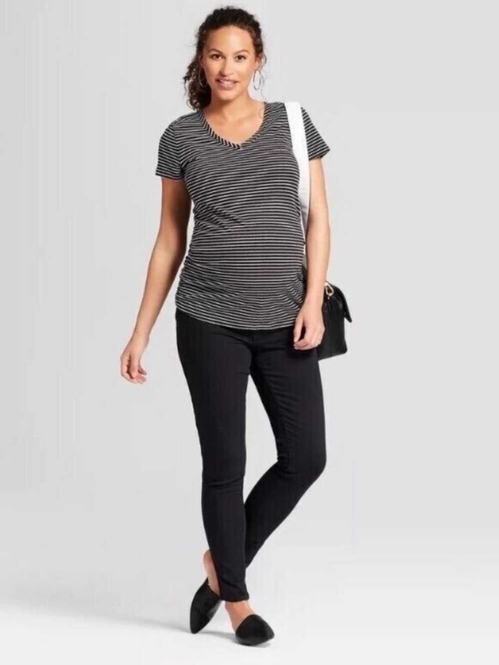 Ingrid & Isabel Black Maternity Moto Skinny Jeggings Size 10